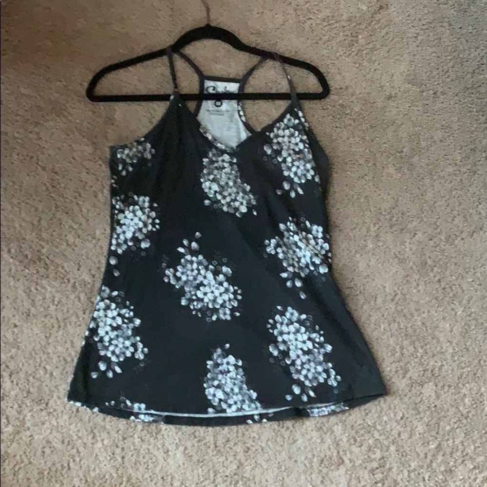 Black cherry blossom tank top